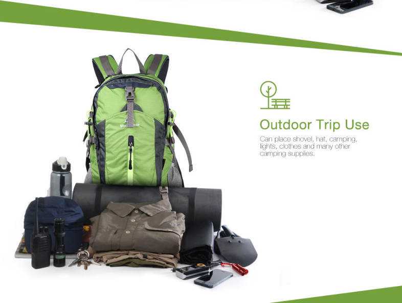 MALEROADS Unisex Hiking Backpack for Travel Camping Water resistant Multifunctional Bag