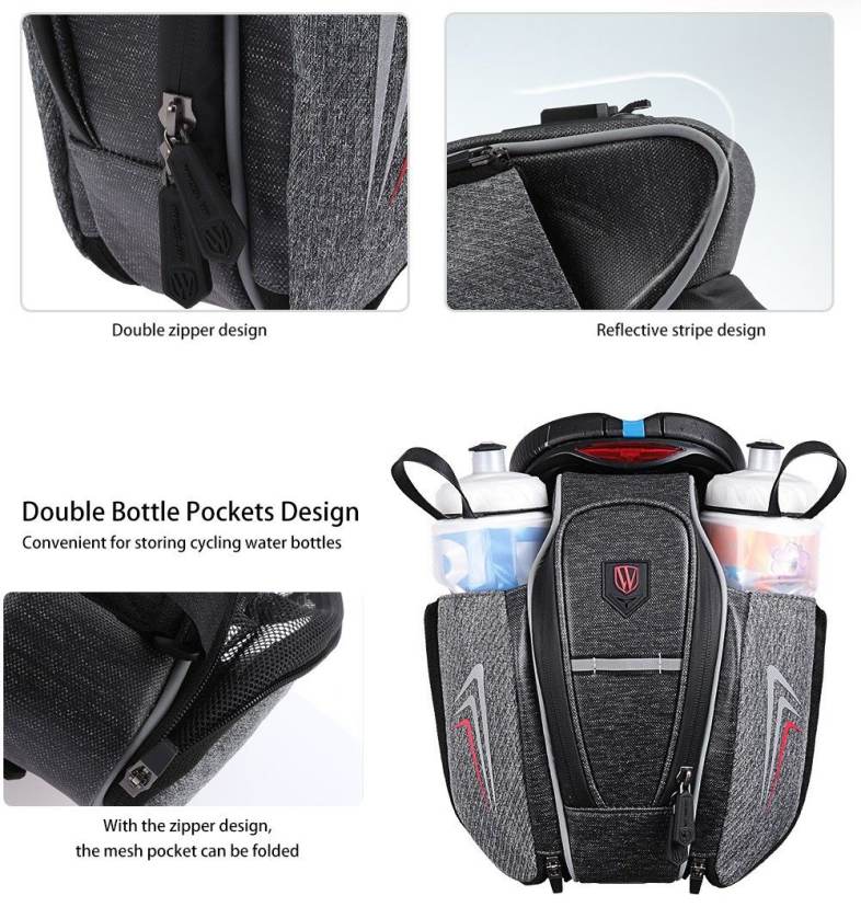 WHEELUP Bicycle Saddle Bottle Bag Seat Rear Tail Pouch Bike Accessory