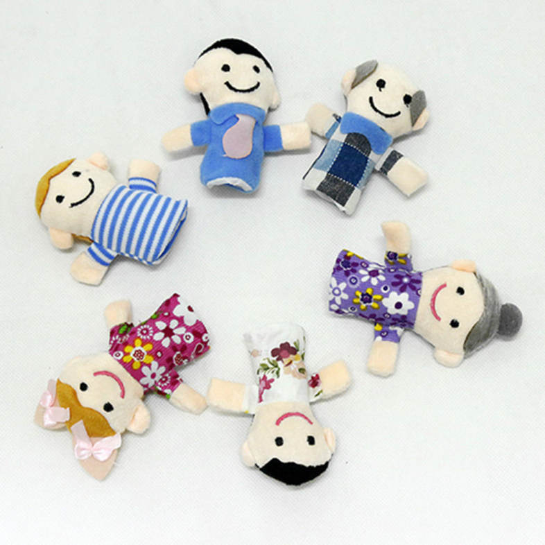 Mini Plush Baby Toy Finger Family Puppets Set Boys Girls 6pcs
