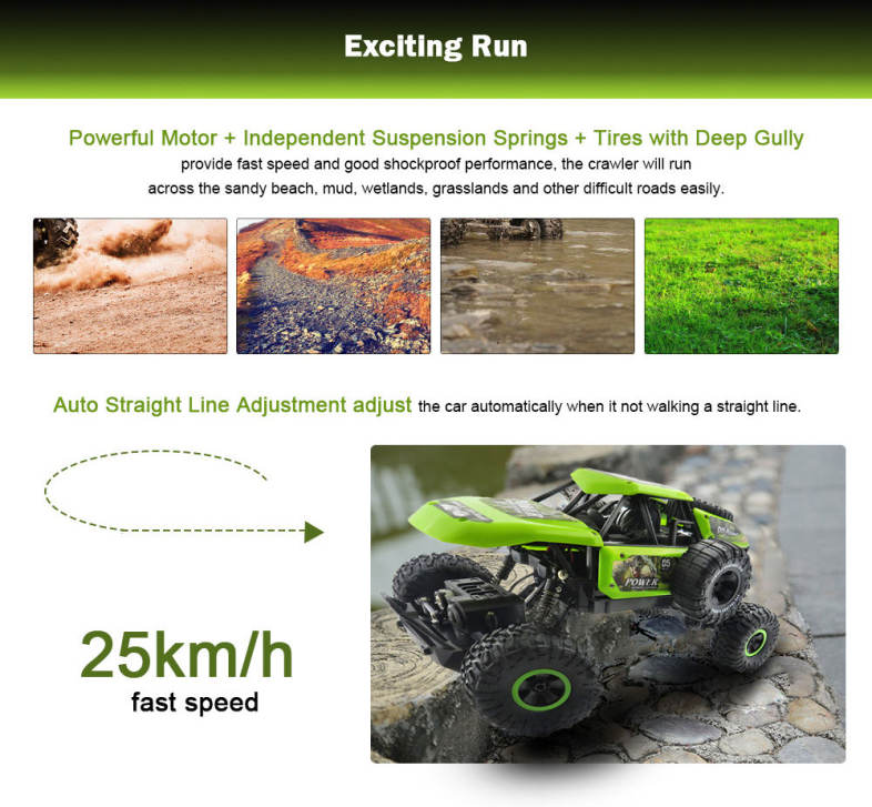 Flytec SL - 135A 1/14 2.4GHz 25km/h Independent Suspension Spring Off Road Vehicle RC Crawler Car