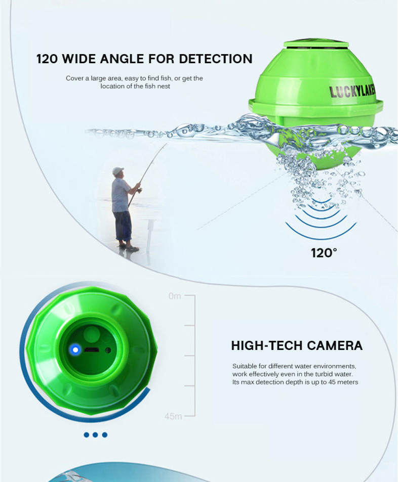 LUCKY FF916 WiFi Intelligent Fish Finder Underwater Sonar with Magnifier