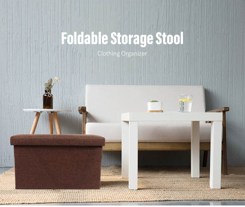 Foldable Storage Stool Clothing Organizer 