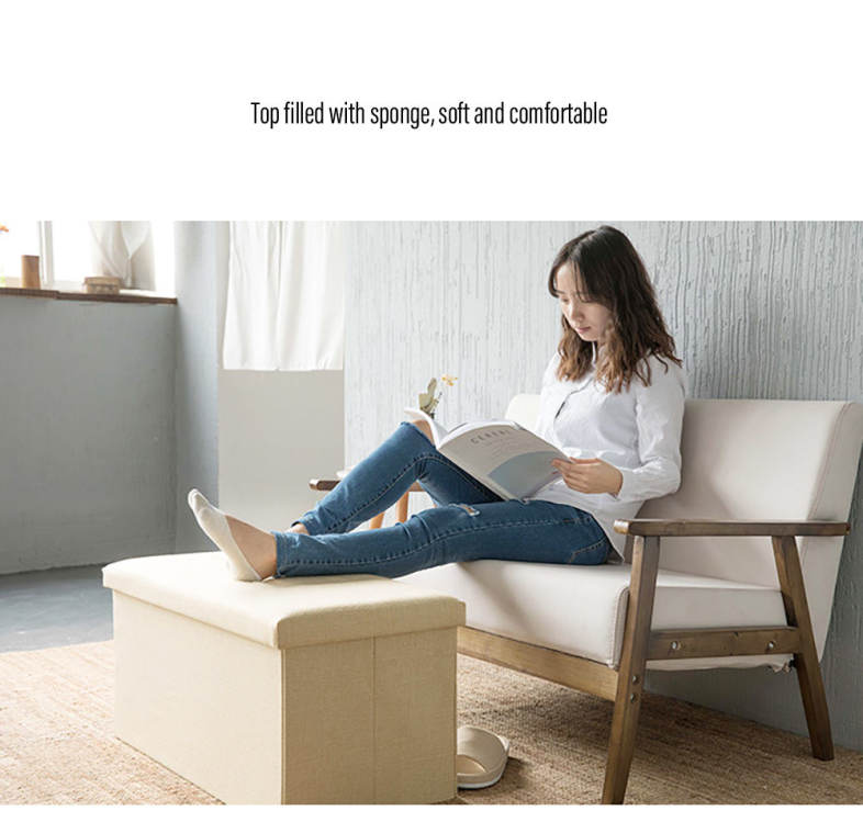 Foldable Storage Stool Clothing Organizer 