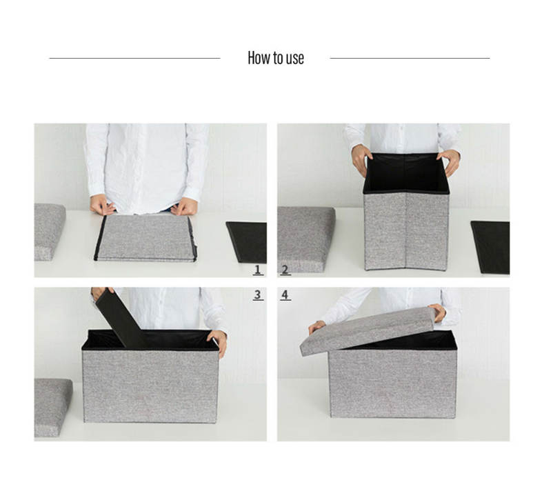 Foldable Storage Stool Clothing Organizer 
