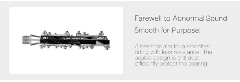 Shanmashi Q1 Mountain Bike Bearing Pedal Non-slip Road Bicycle Foot Plate for Riding Activities