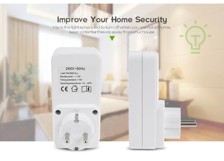 TM04 Countdown Timer Switch Smart Control Plug-in Socket Auto Shut off Outlet