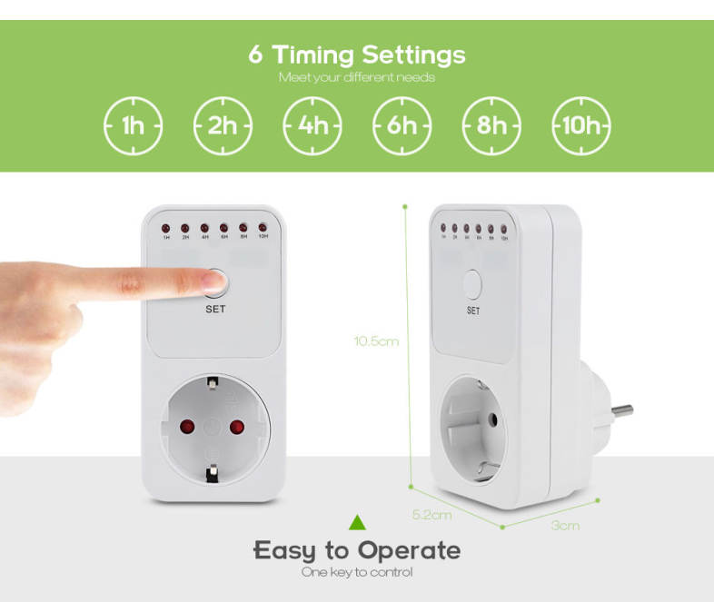 TM04 Countdown Timer Switch Smart Control Plug-in Socket Auto Shut off Outlet