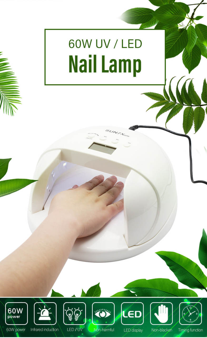 60W UV / LED Nail Lamp Intelligent Induction Manicure Therapy Machine