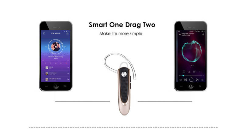 Fineblue HF - 68 Bluetooth 4.1 Earbud Business Earphone with Subsidiary Headset Cable Voice Prompt Power Display