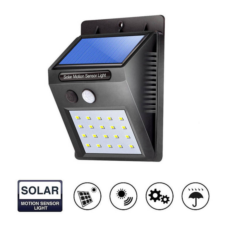 20LEDS Waterproof Solar PIR Motion Sensor Wall Lamp