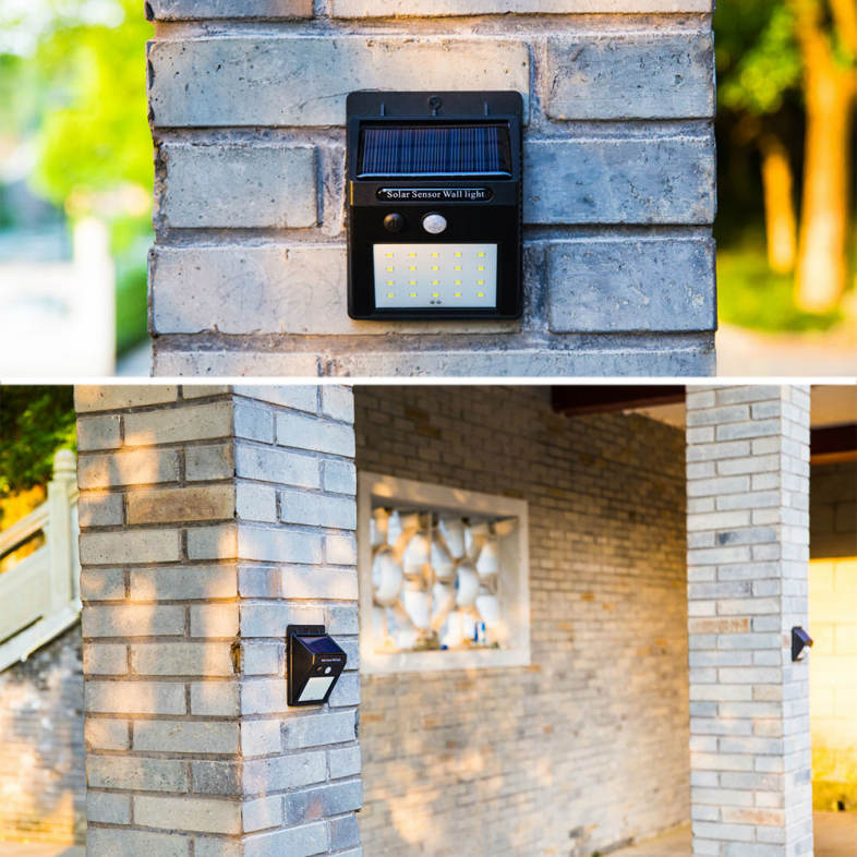 20LEDS Waterproof Solar PIR Motion Sensor Wall Lamp
