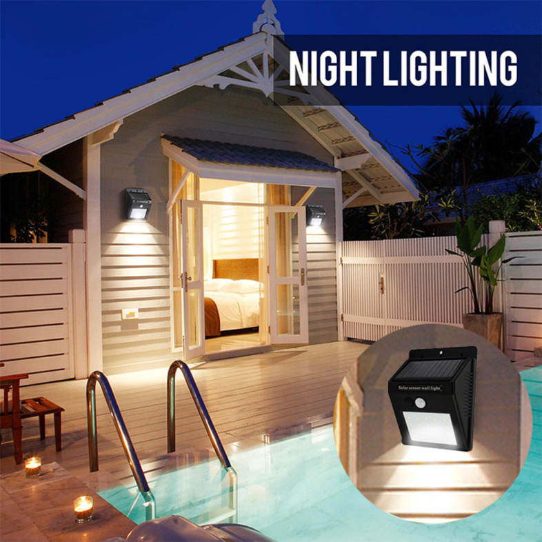 20LEDS Waterproof Solar PIR Motion Sensor Wall Lamp