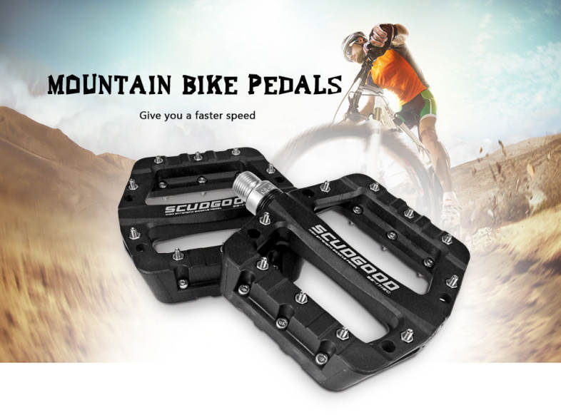 Shanmashi 1712C Nylon Carbon Fiber Mountain Bike Pedals with High-strength Non-slip Surface