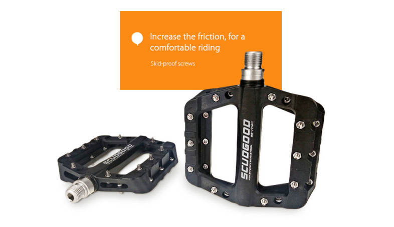 Shanmashi 1712C Nylon Carbon Fiber Mountain Bike Pedals with High-strength Non-slip Surface