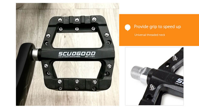 Shanmashi 1712C Nylon Carbon Fiber Mountain Bike Pedals with High-strength Non-slip Surface