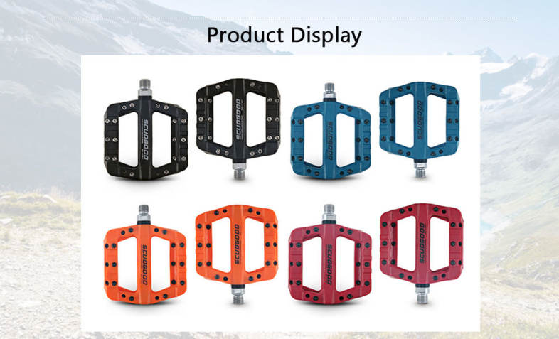 Shanmashi 1712C Nylon Carbon Fiber Mountain Bike Pedals with High-strength Non-slip Surface