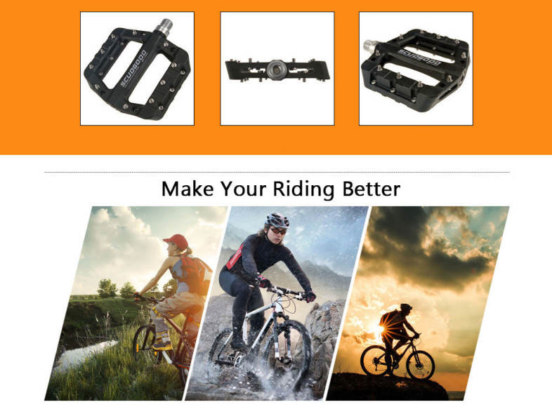 Shanmashi 1712C Nylon Carbon Fiber Mountain Bike Pedals with High-strength Non-slip Surface
