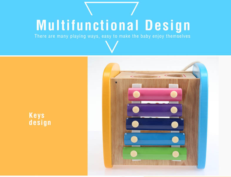 Multifunctional Puzzle Building Block Box Shape Matching Educational Toys