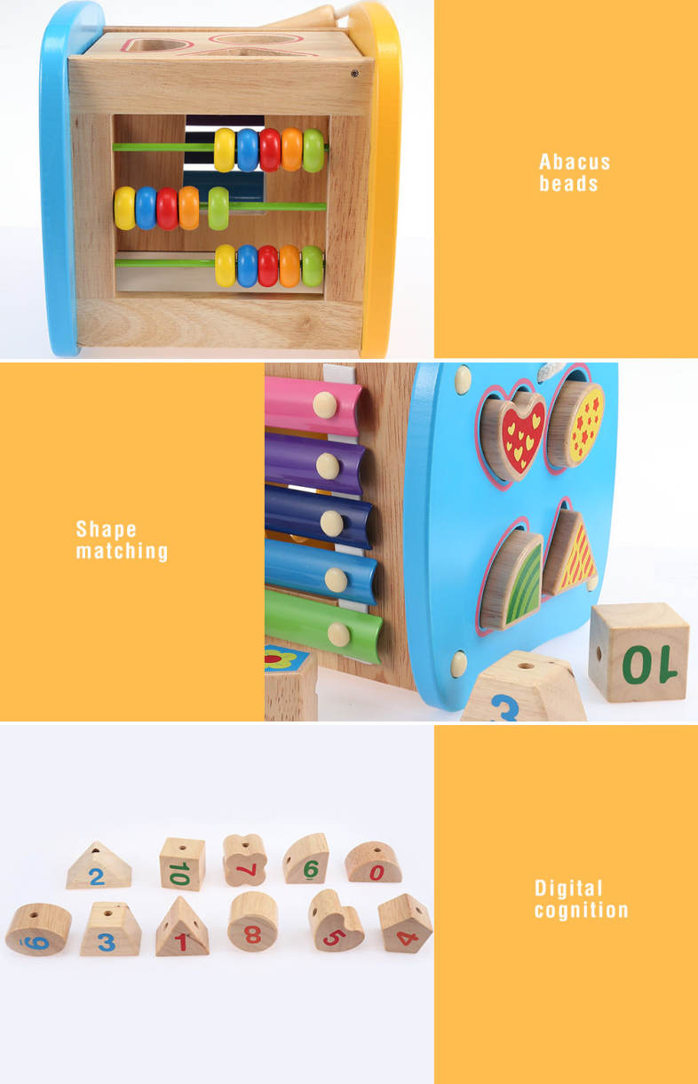 Multifunctional Puzzle Building Block Box Shape Matching Educational Toys