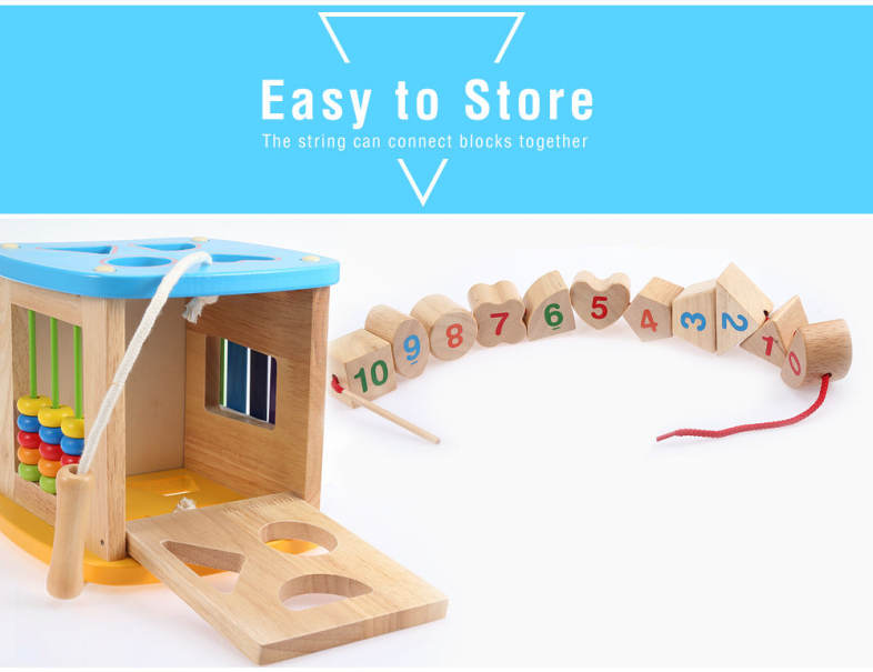 Multifunctional Puzzle Building Block Box Shape Matching Educational Toys