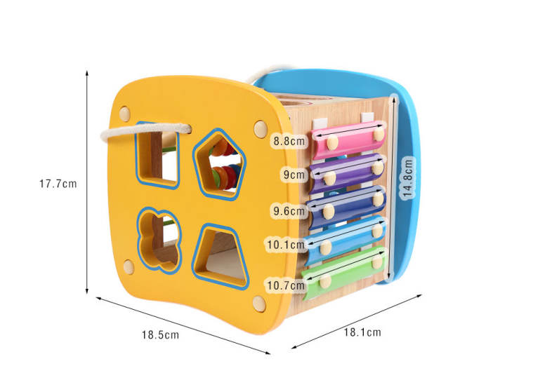 Multifunctional Puzzle Building Block Box Shape Matching Educational Toys