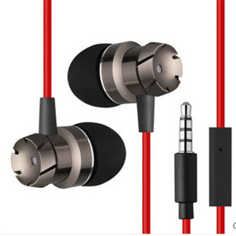 In Ear Headphones  Earbuds with Line-in Microphone Heavy Bass Dynamic Driver Earphones with Non Tangle Fabric Braid