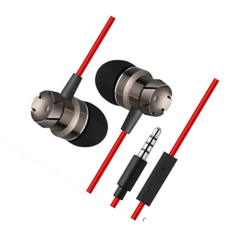 In Ear Headphones  Earbuds with Line-in Microphone Heavy Bass Dynamic Driver Earphones with Non Tangle Fabric Braid