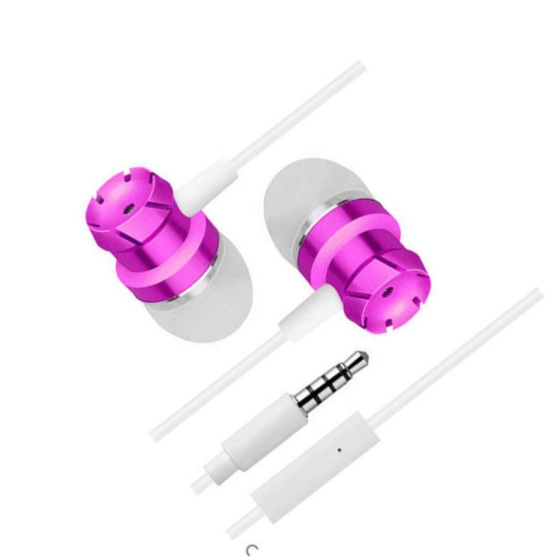 In Ear Headphones  Earbuds with Line-in Microphone Heavy Bass Dynamic Driver Earphones with Non Tangle Fabric Braid