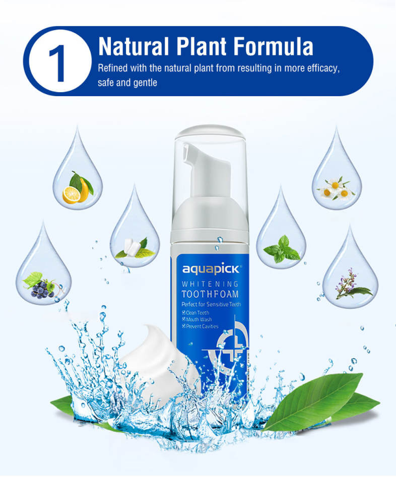 Aquapick 50ml Portable Oral Care Foam Whitening Toothpaste