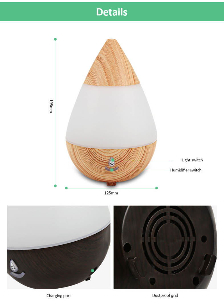 AJ - 216 235ml Aromatherapy Humidifier with Night Light Bluetooth Function