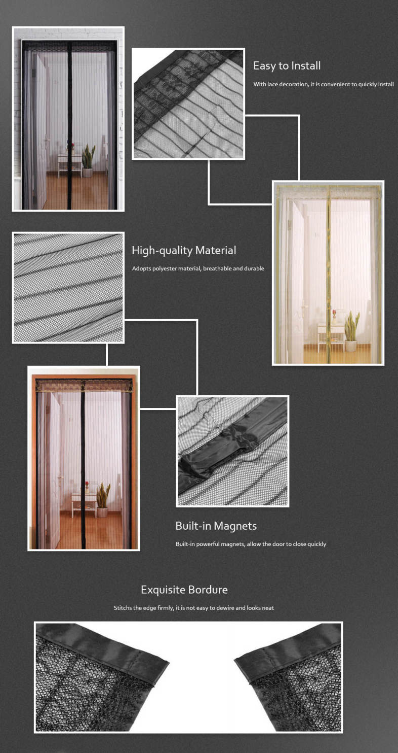 Magnetic Screen Door Anti-mosquito Magnet Mesh Gate