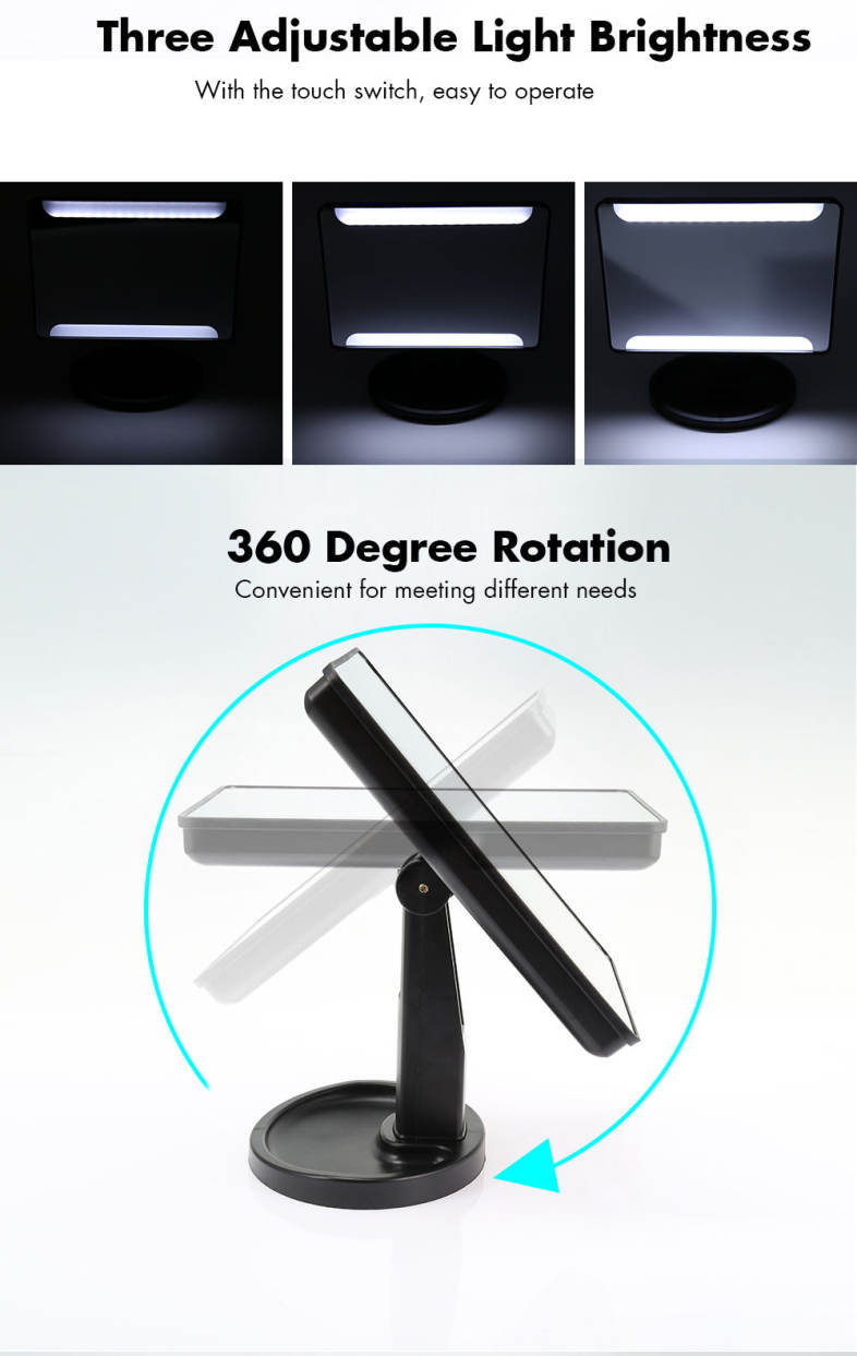 Rotation Intelligent LED Light Makeup Mirror
