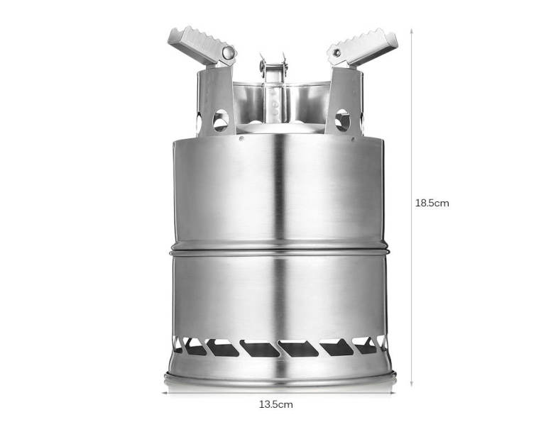 Outlife Stainless Steel Detachable Outdoor Firewood Stove with Pouch