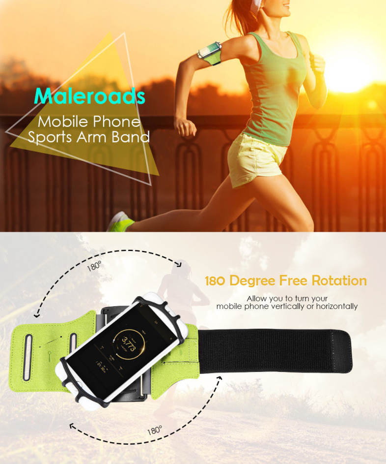 Maleroads Mobile Phone Sports Arm Band for 4 - 6 inch Smartphone