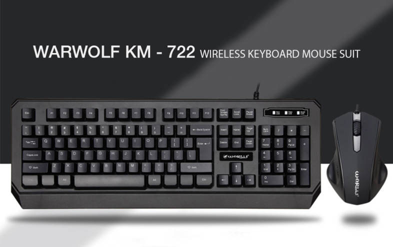Warwolf KM - 722 Wired Keyboard Mouse Suit 104 Keys