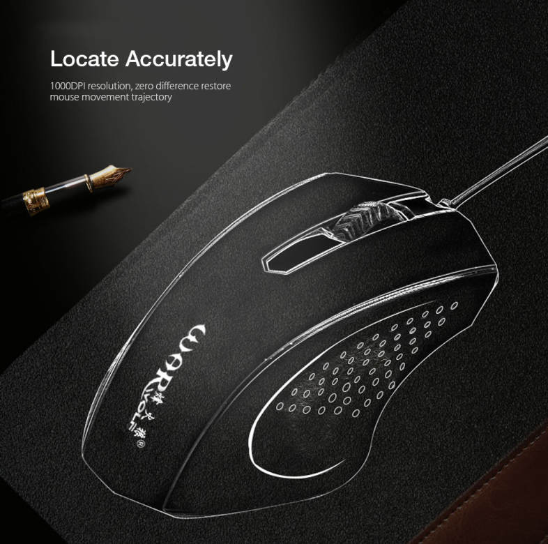 Warwolf KM - 722 Wired Keyboard Mouse Suit 104 Keys