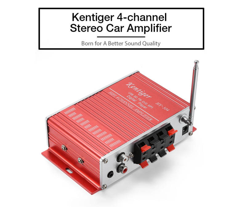 Kentiger HY - 504 HiFi 4-channel Stereo Audio Remote Control Amplifier