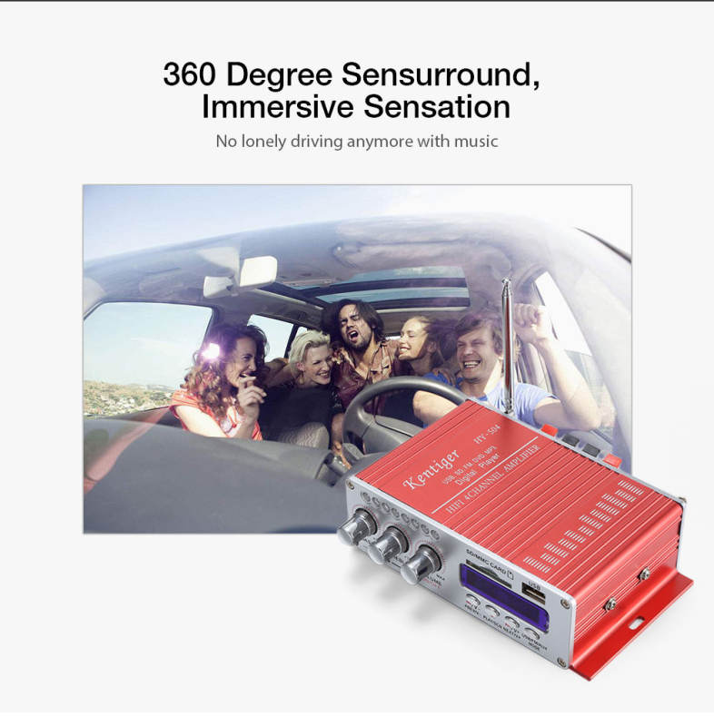 Kentiger HY - 504 HiFi 4-channel Stereo Audio Remote Control Amplifier