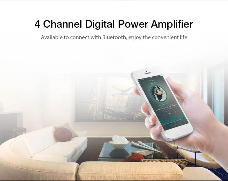 Kentiger HY - 504 HiFi 4-channel Stereo Audio Remote Control Amplifier