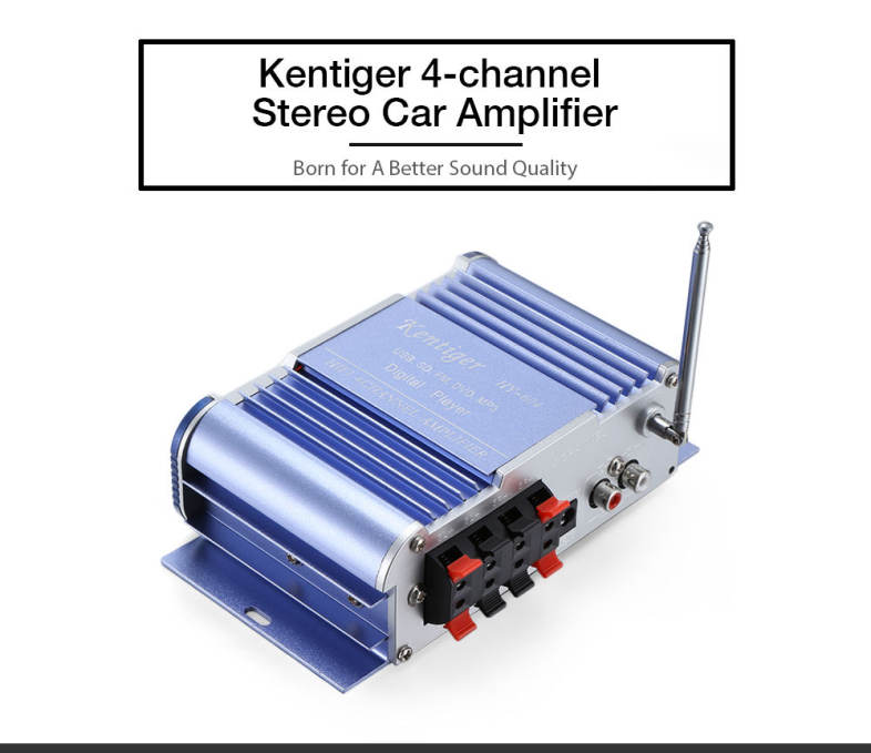 Kentiger HY - 604 HiFi 4-channel Stereo Car Audio Remote Control Amplifier