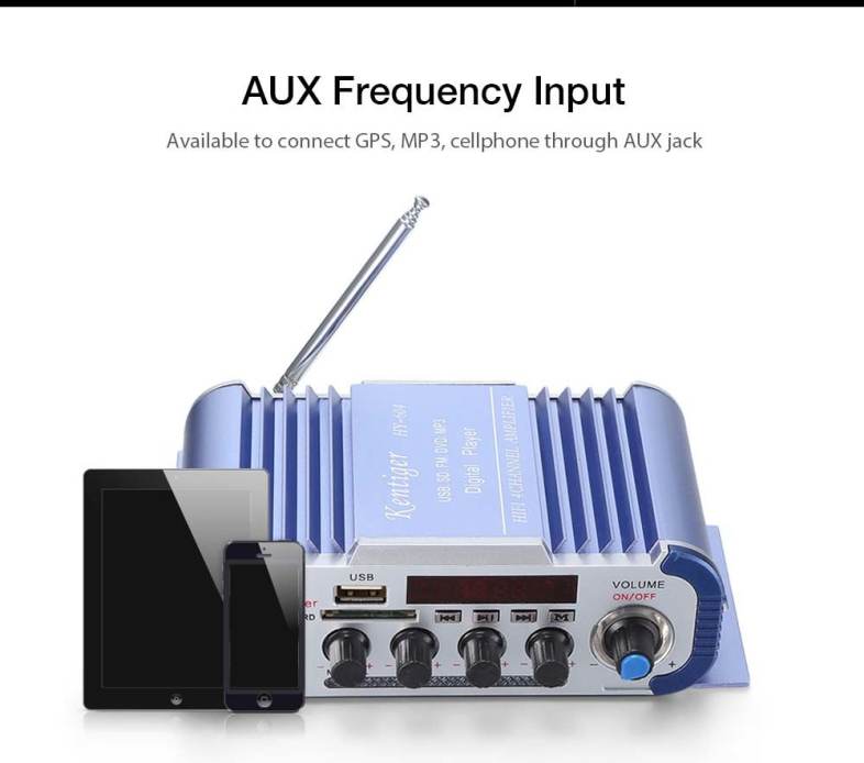 Kentiger HY - 604 HiFi 4-channel Stereo Car Audio Remote Control Amplifier