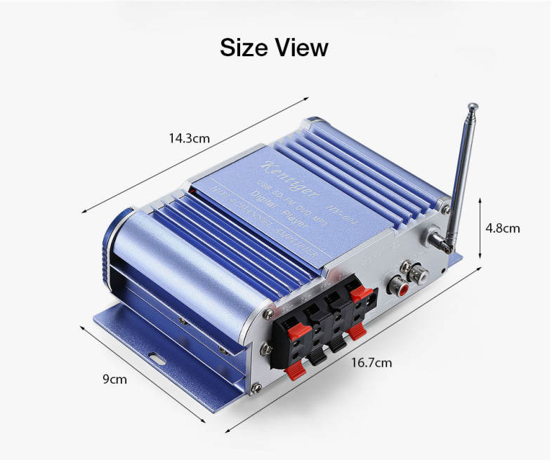 Kentiger HY - 604 HiFi 4-channel Stereo Car Audio Remote Control Amplifier