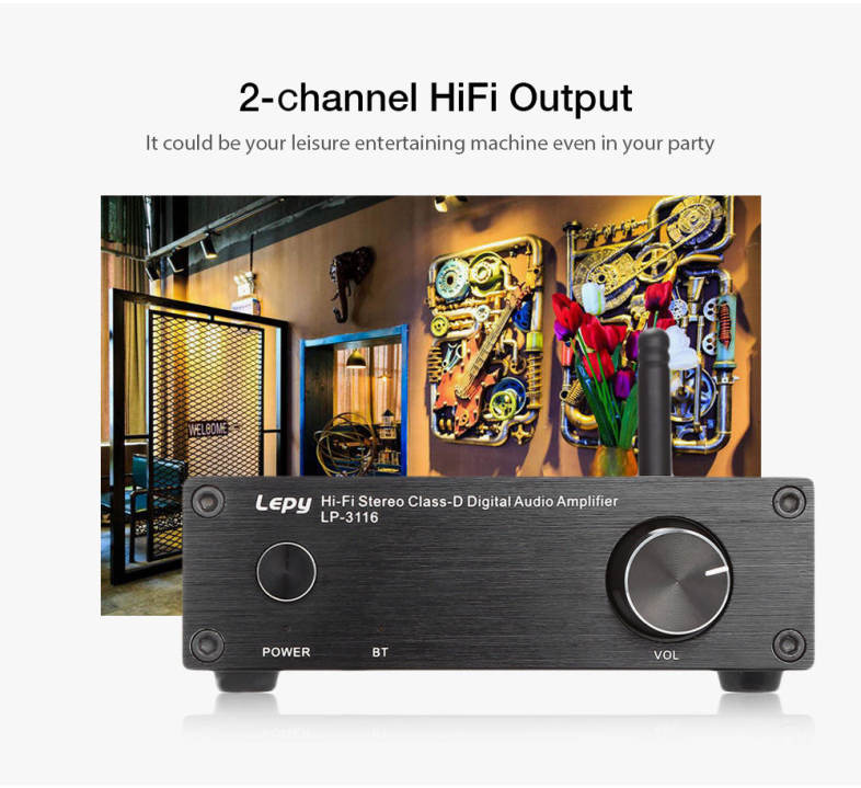 Lepy LP - 3166 Bluetooth Amplifier 2-channel HiFi Digital Stereo Audio 