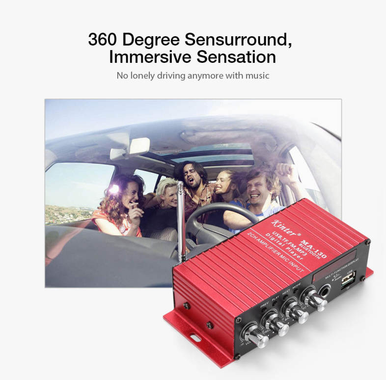 Kinter MA - 130 2CH Bluetooth Stereo Car Audio Digital Power Amplifier