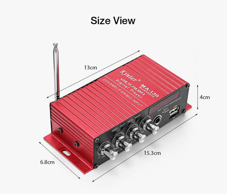 Kinter MA - 130 2CH Bluetooth Stereo Car Audio Digital Power Amplifier