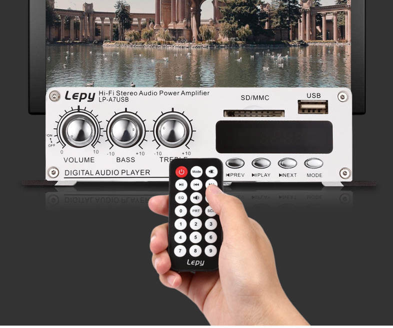 Lepy A7 Bluetooth Amplifier 2-channel HiFi Stereo Audio Support SD USB FM