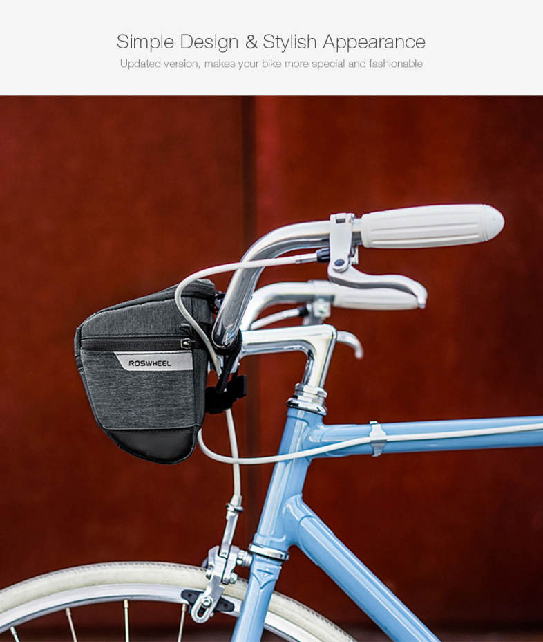 ROSWHEEL 111459 3L Capacity Bike Front Handlebar Bag Bicycle Basket