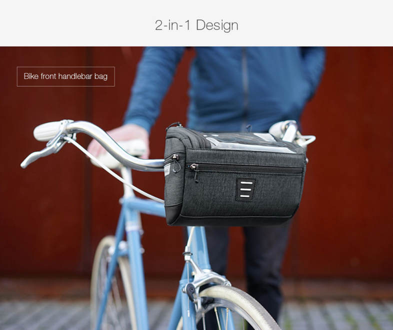ROSWHEEL 111459 3L Capacity Bike Front Handlebar Bag Bicycle Basket