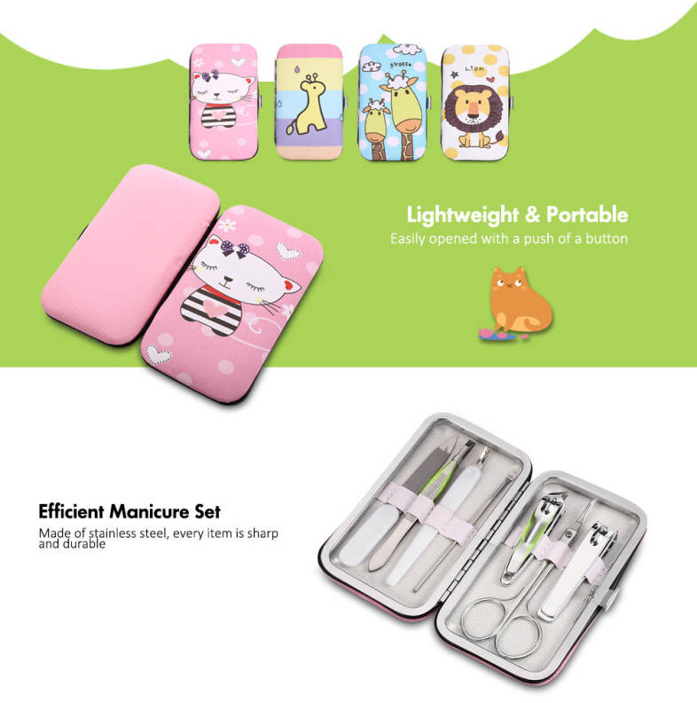 7pcs Manicure Pedicure Stainless Steel Grooming Nail Clipper Cut Scissor