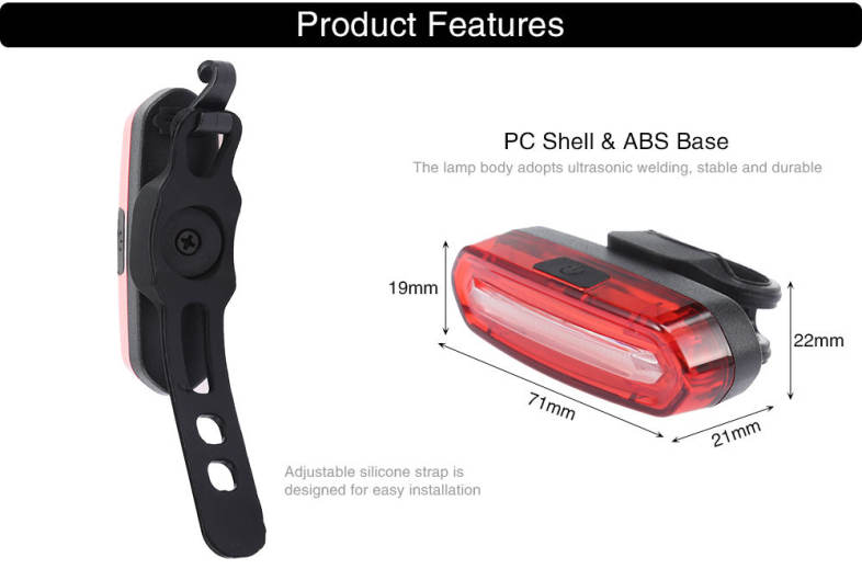 Deemount Rechargeable Bicycle Taillight Rear Lamp